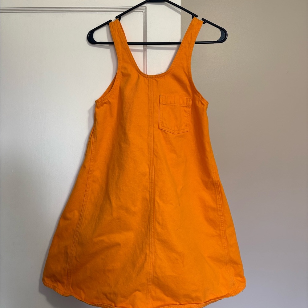 Vibrant Orange Denim Dress
